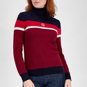 NWOT Tommy Hilfiger
Women's Logo-Stripe Turtleneck Sweater